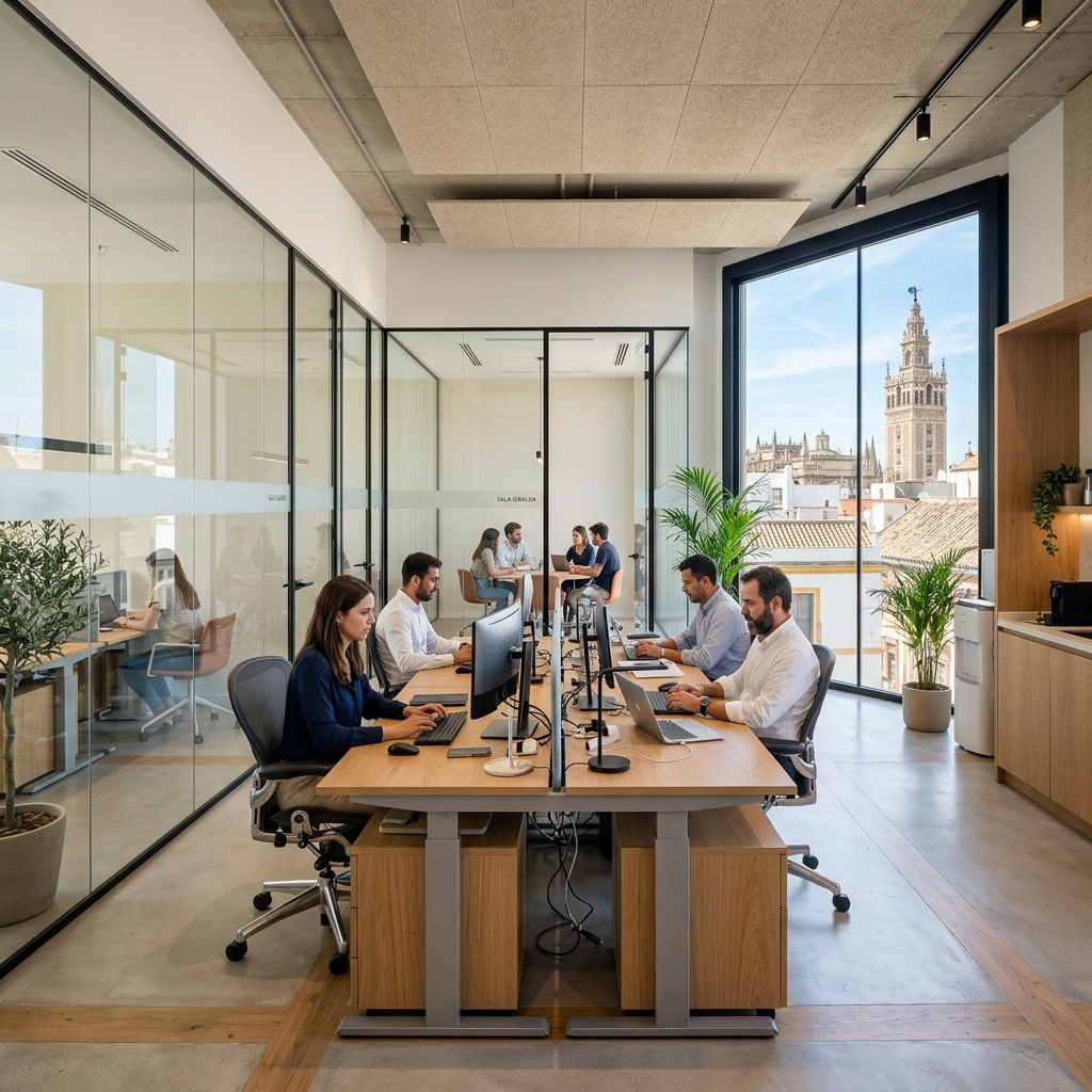 Reforma de oficina moderna y funcional en Sevilla